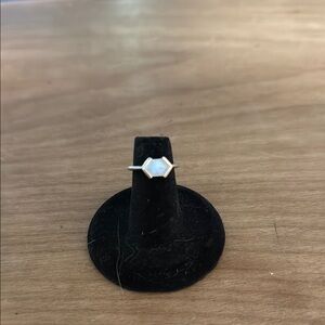 Sterling Silver Hexagon Moonstone Ring